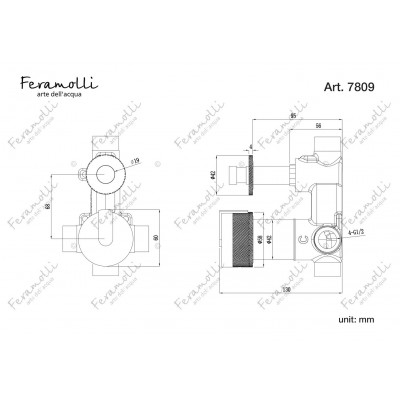 Смеситель для душа встраиваемый хром Feramolli C7809S