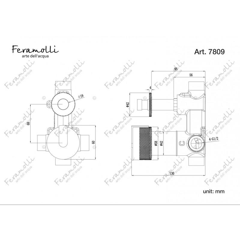 Смеситель для душа встраиваемый белый Feramolli BO7809S