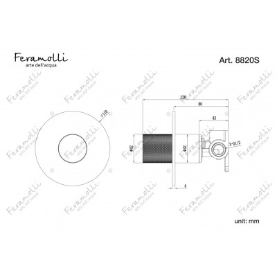Смеситель для душа встраиваемый черный Feramolli NS8820S