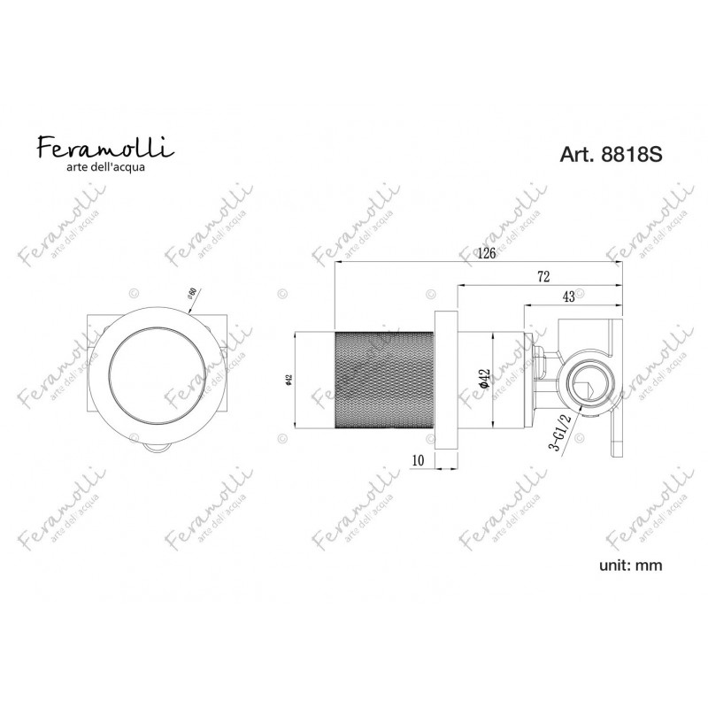 Смеситель для душа встраиваемый белый Feramolli BO8818S