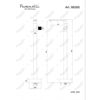 Смеситель для ванны напольный черный Feramolli NS8828S