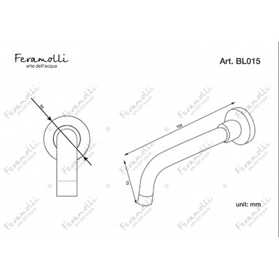 Настенный излив для ванны черный Feramolli BL015
