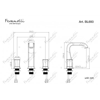 Смеситель для раковины черный Feramolli BL693
