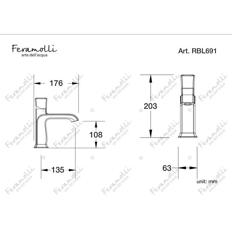 Смеситель для раковины черный Feramolli BL691