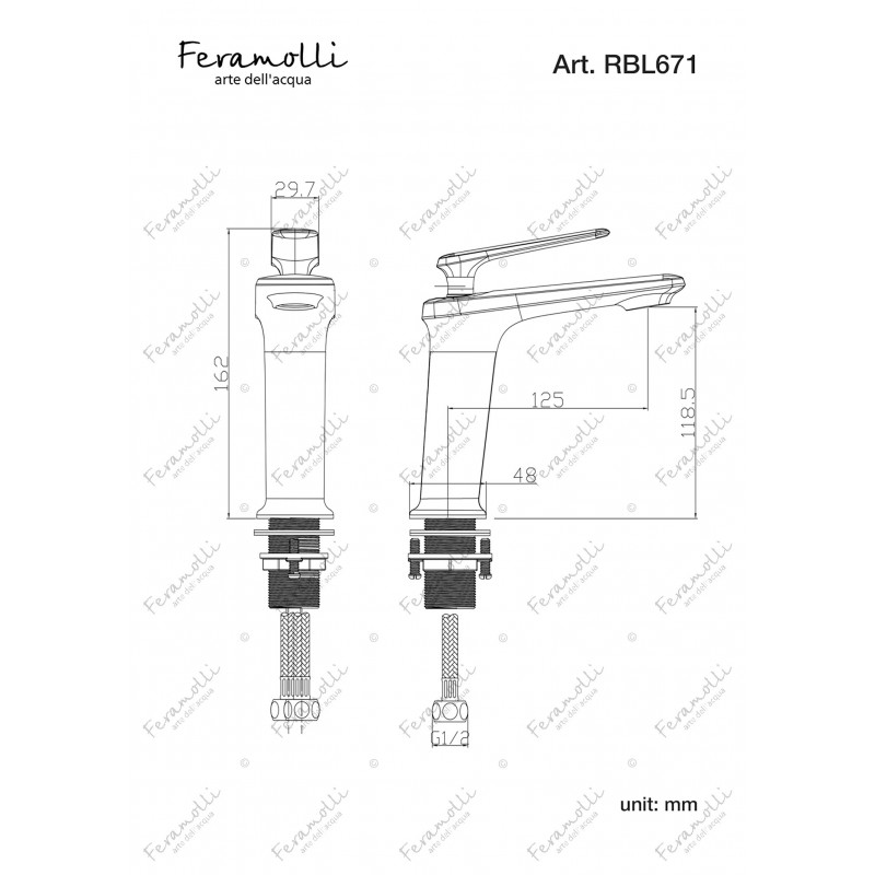 Смеситель для раковины черный Feramolli BL671
