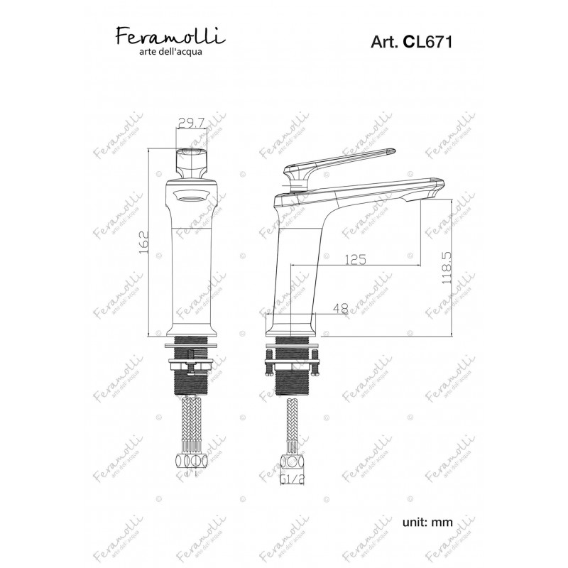 Смеситель для раковины хром Feramolli CL671