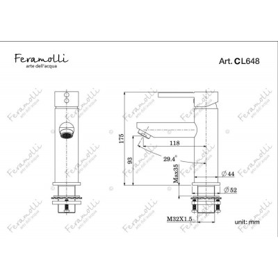 Смеситель для раковины хром Feramolli CL648