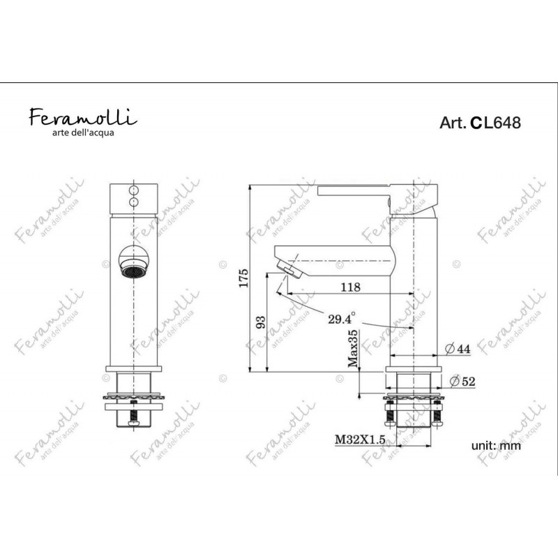 Смеситель для раковины хром Feramolli CL648