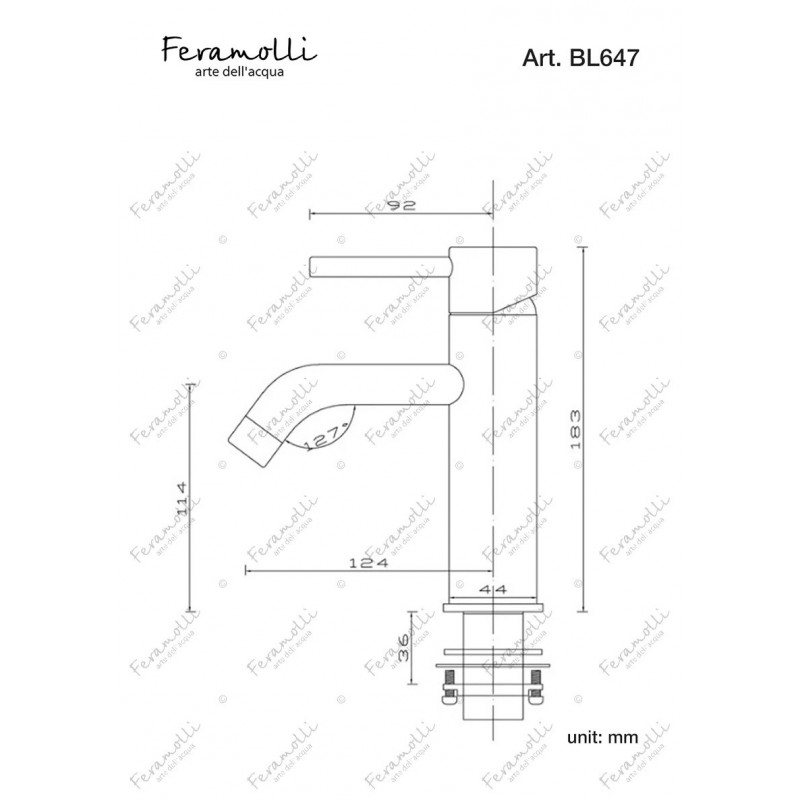 Смеситель для раковины золото Feramolli GL647