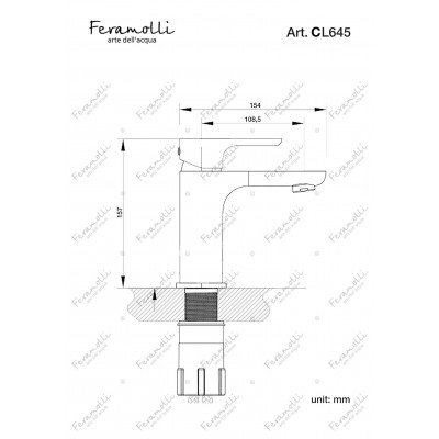 Смеситель для раковины хром Feramolli CL645