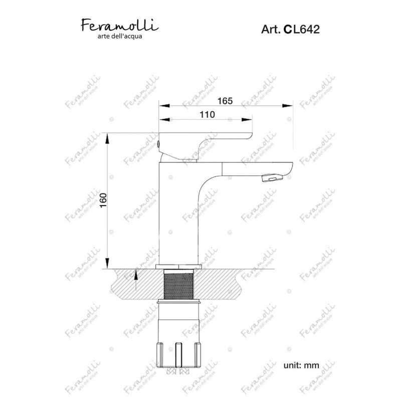 Смеситель для раковины хром Feramolli CL642