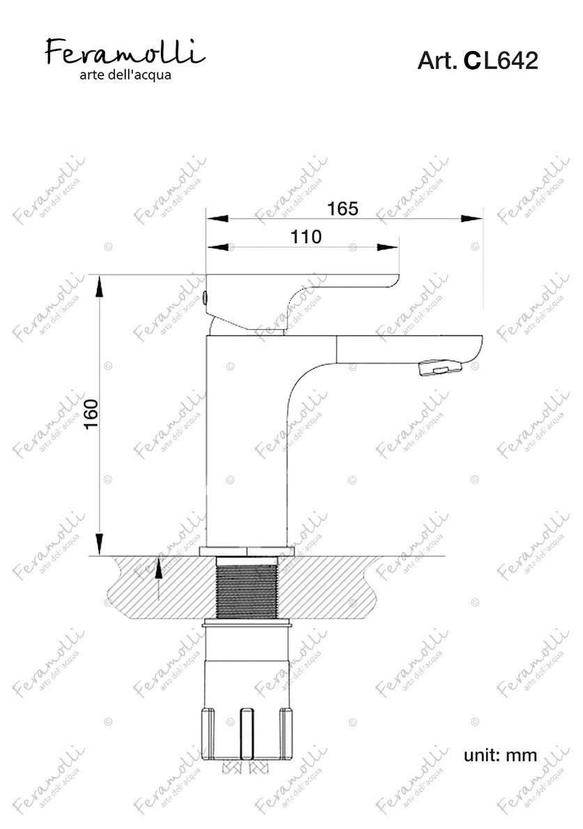 Смеситель для раковины хром Feramolli CL642