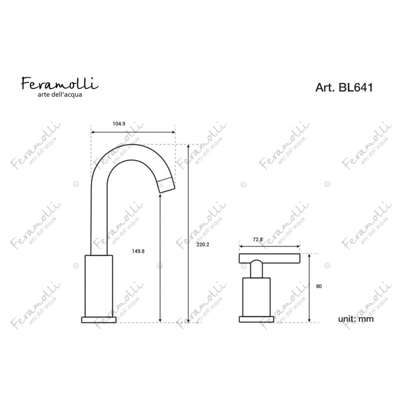 Смеситель для раковины черный Feramolli BL641