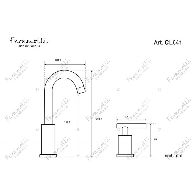 Смеситель для раковины хром Feramolli CL641