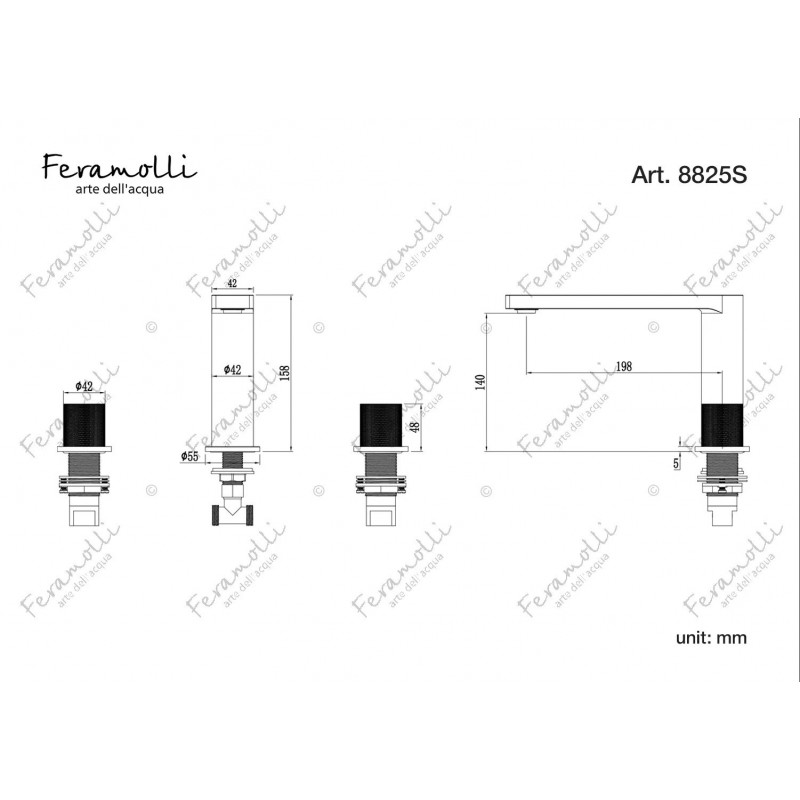 Смеситель для раковины золото Feramolli OS8825S