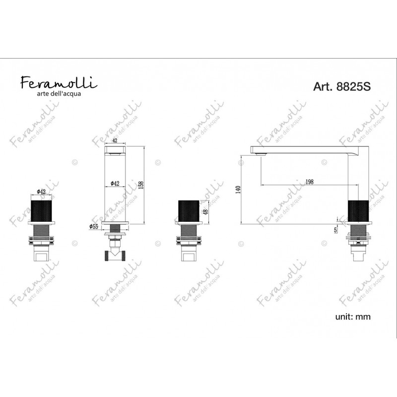 Смеситель для раковины матовый хром Feramolli NOS8825S