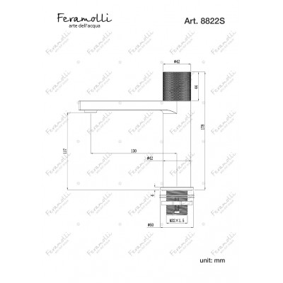 Смеситель для раковины черный Feramolli NS8822S