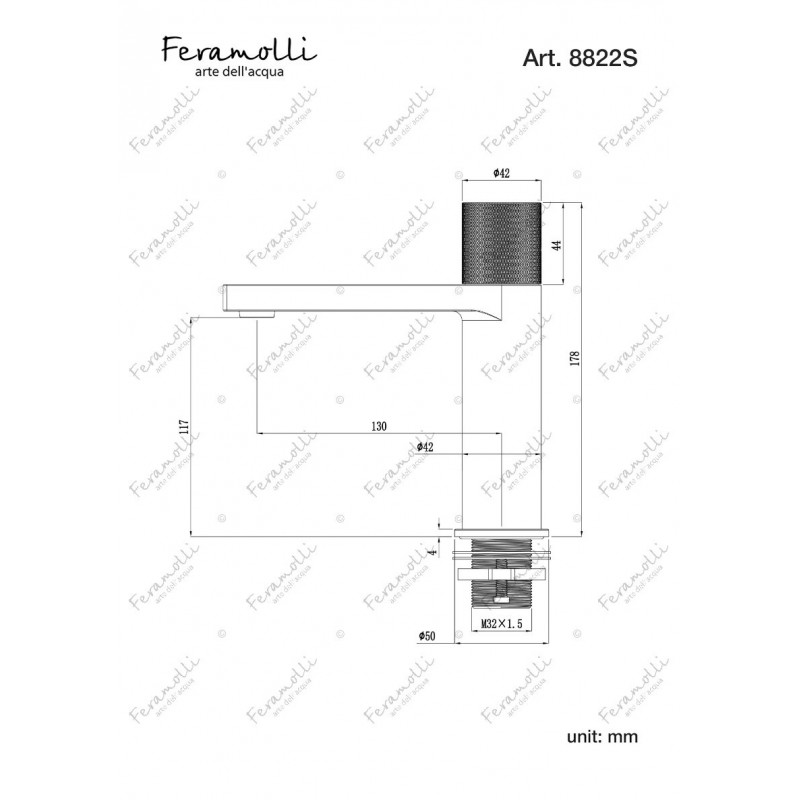 Смеситель для раковины матовый хром Feramolli NOS8822S