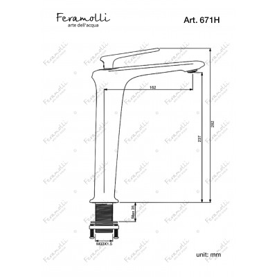 Смеситель для раковины высокий черный Feramolli BL671H