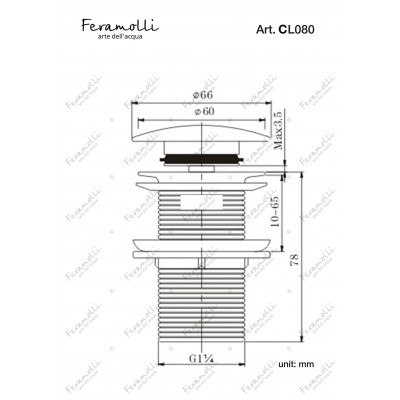 Донный клапан для раковины хром Feramolli CL080