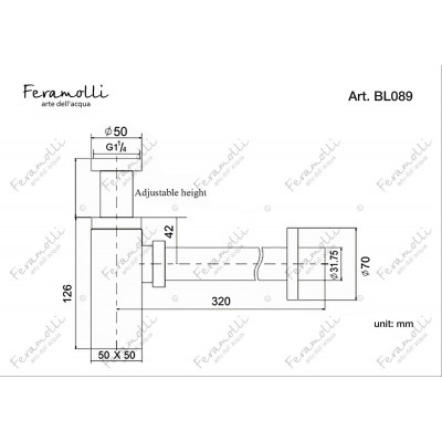 Сифон для раковины черный Feramolli BL089