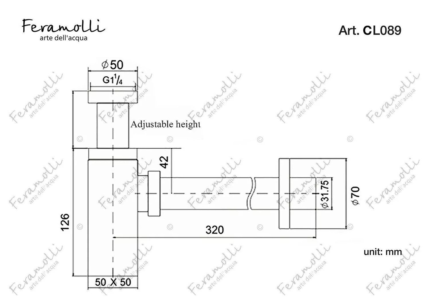 Сифон для раковины хром Feramolli CL089