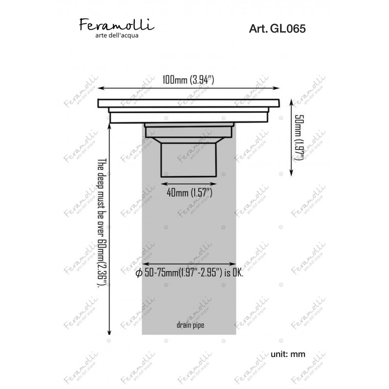 Точечный трап 10х10см золото Feramolli GL065