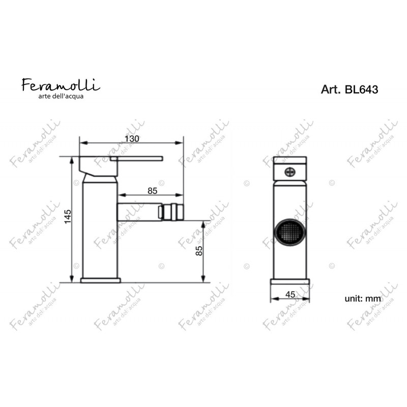 Смеситель для биде черный Feramolli BL643