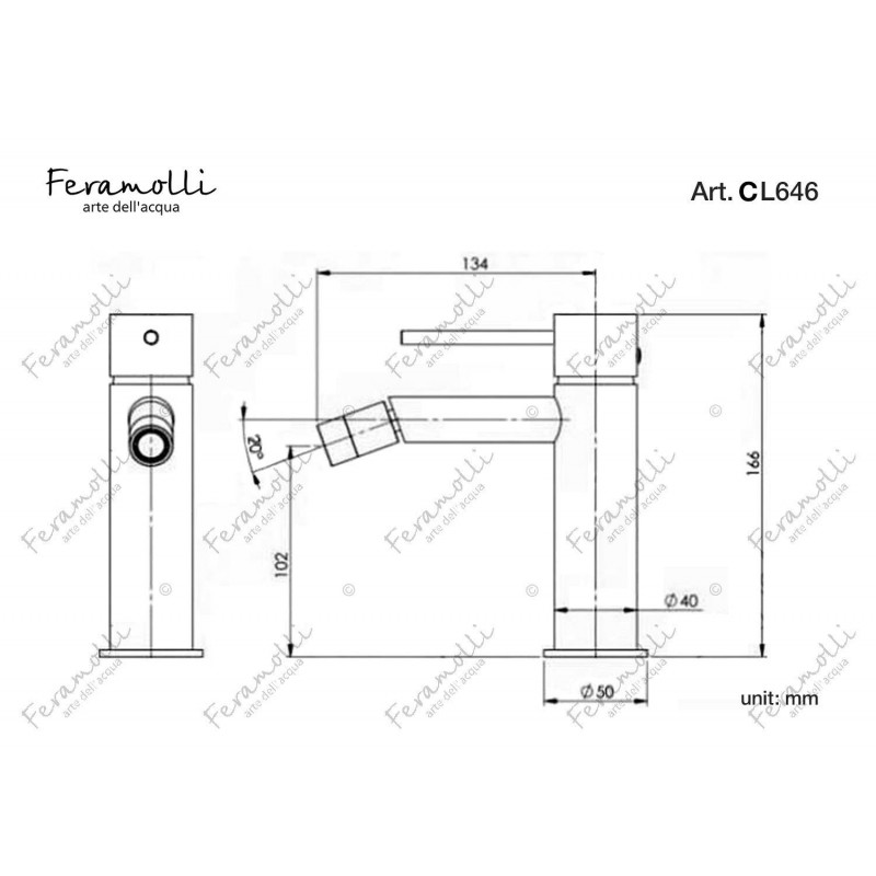 Смеситель для биде хром Feramolli CL646