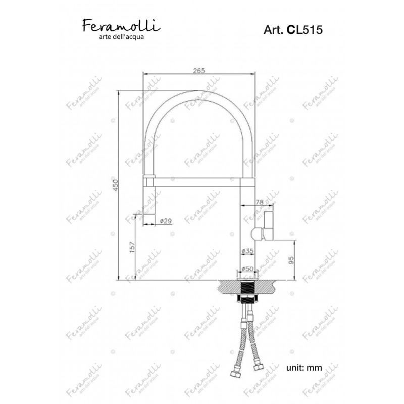 Смеситель для кухни хром Feramolli CL515
