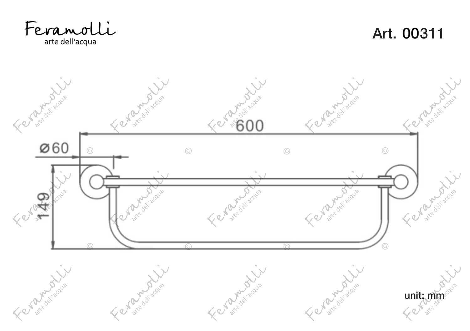 Полка для полотенец настенная золото Feramolli GL311