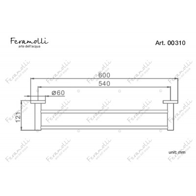Полотенцедержатель двойной золото Feramolli GL310