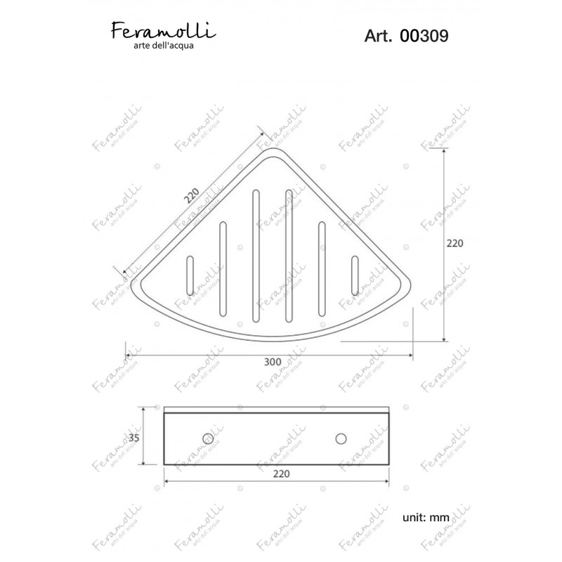 Полка угловая золото Feramolli GL309