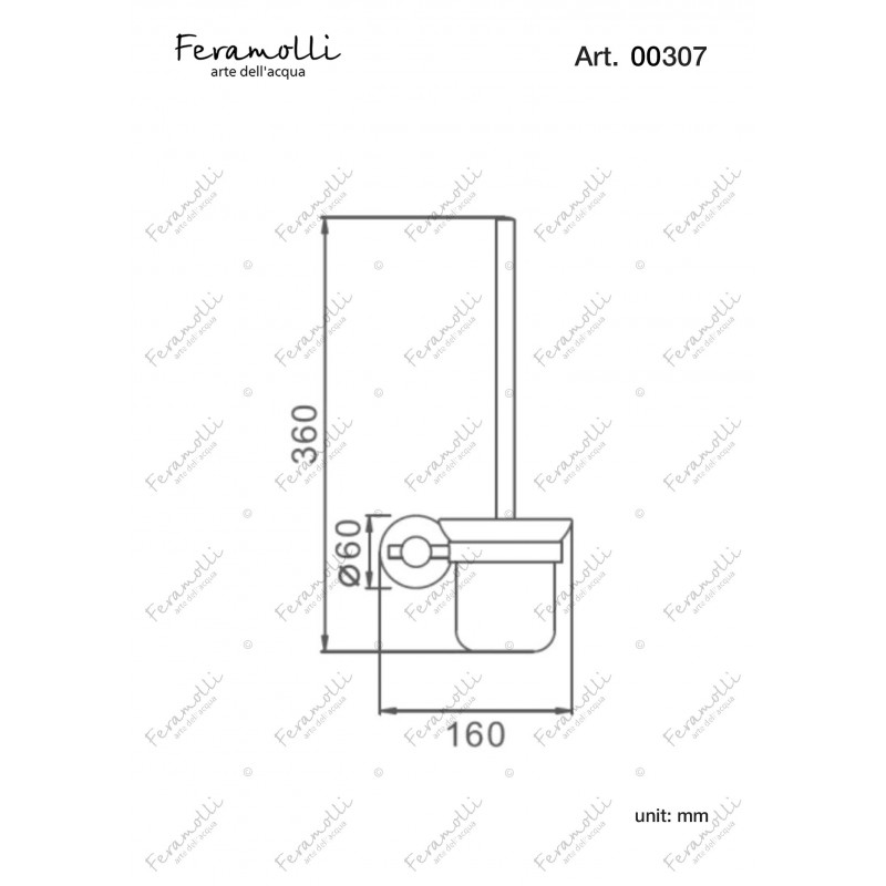 Ершик настенный хром Feramolli CL307