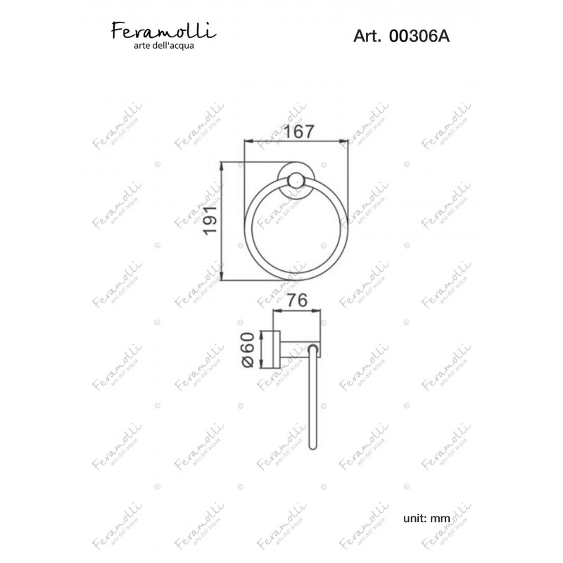 Полотенцедержатель кольцо хром Feramolli CL306A