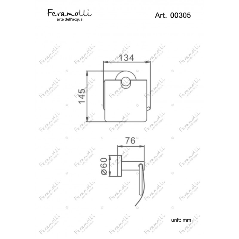 Держатель туалетной бумаги черный Feramolli BL305