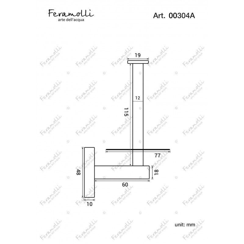 Держатель туалетной бумаги черный Feramolli BL304A