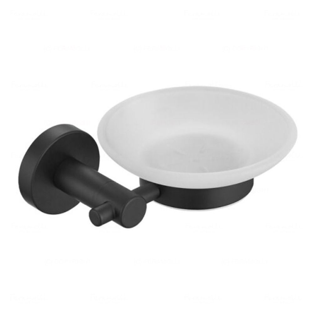 Мыльница стеклянная черная Feramolli BL303