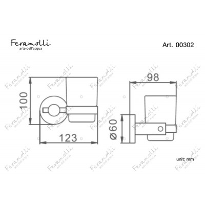 Стакан настенный черный Feramolli BL302