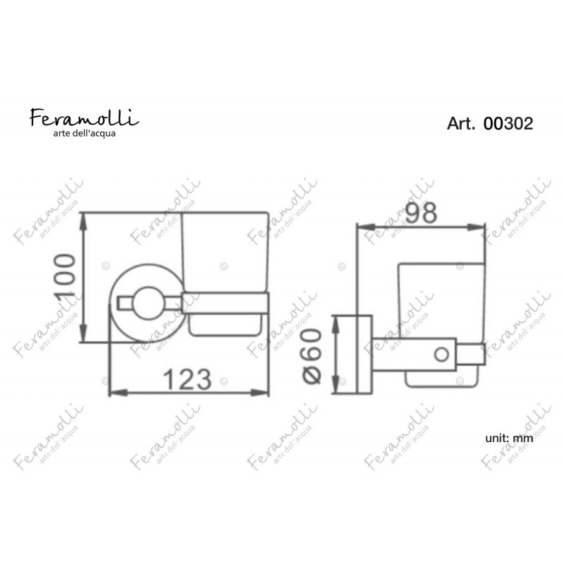 Стакан настенный золото Feramolli GL302