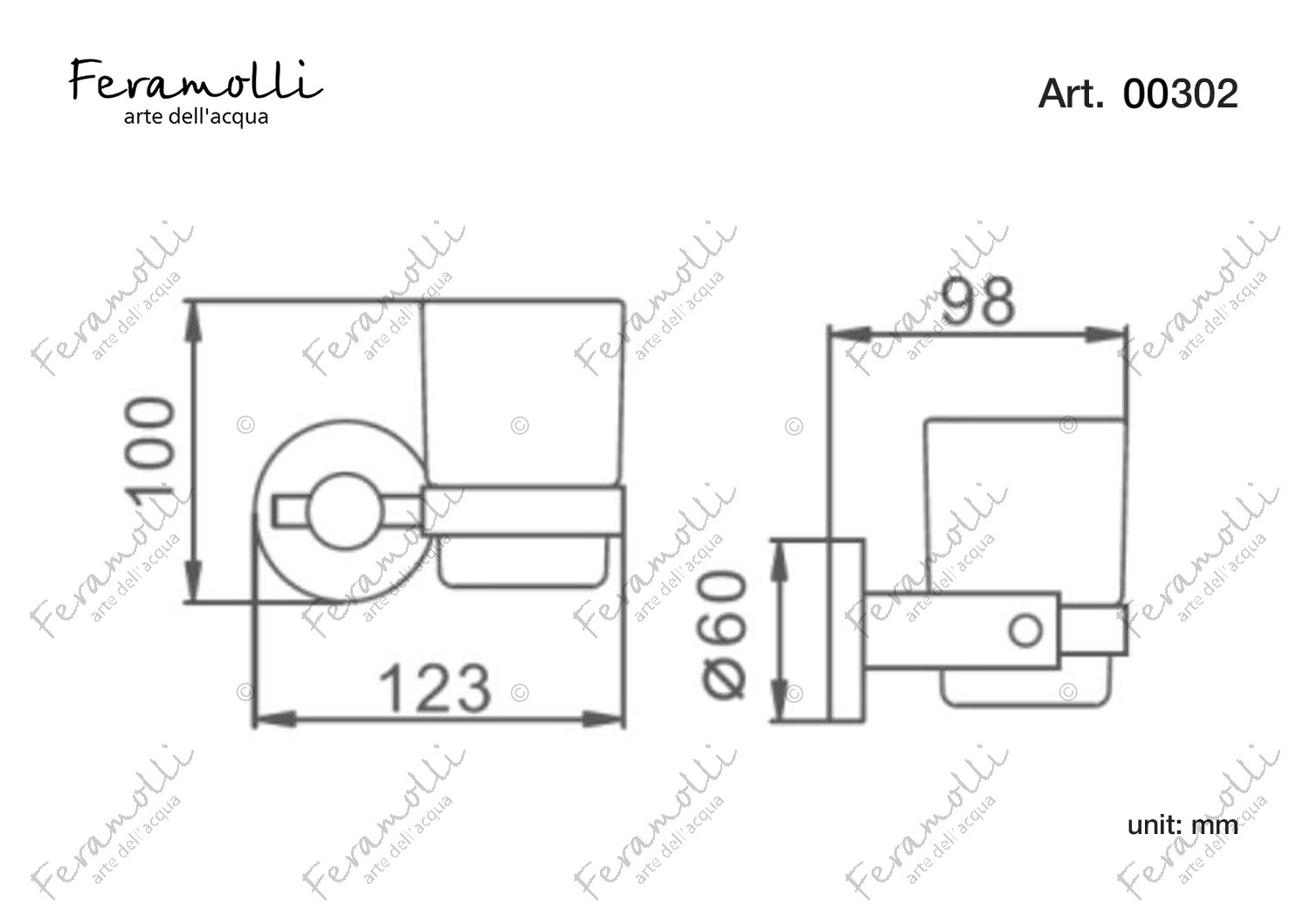 Стакан настенный золото Feramolli GL302