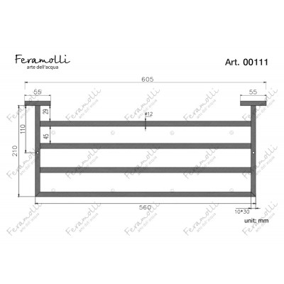 Полка для полотенец настенная золото Feramolli GL111