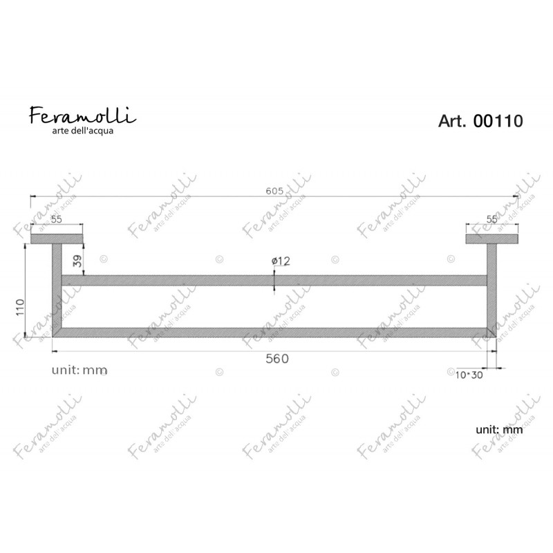 Полотенцедержатель двойной черный Feramolli BL110