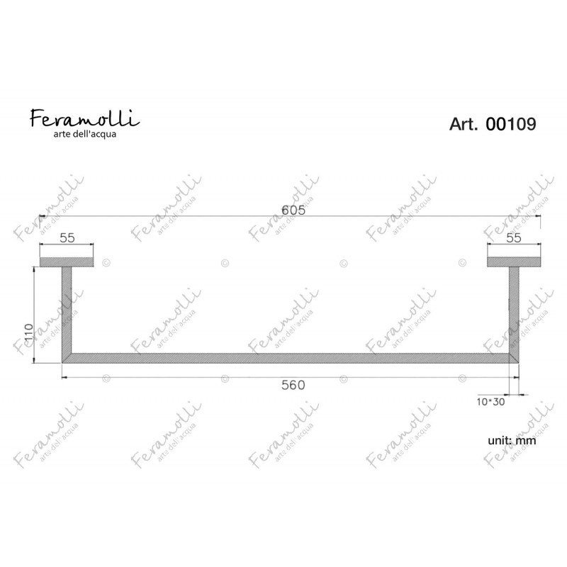 Стеклянная полка золото Feramolli GL109
