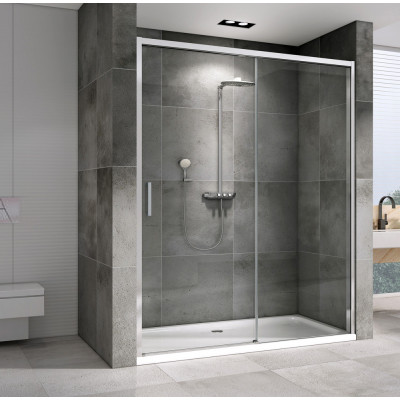 Душевая дверь 150x200см ABBER Komfort AG93150B, прозрачное стекло, профиль хром