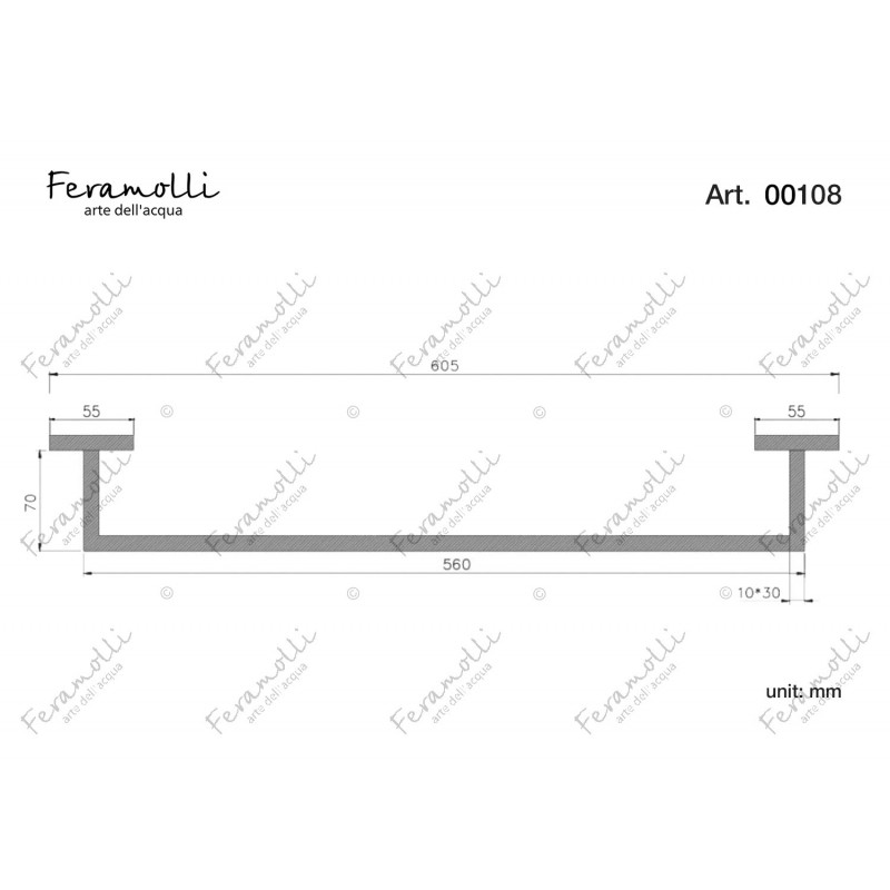 Полотенцедержатель штанга хром Feramolli CL108