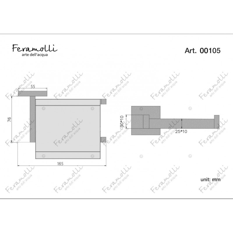 Держатель туалетной бумаги черный Feramolli BL105