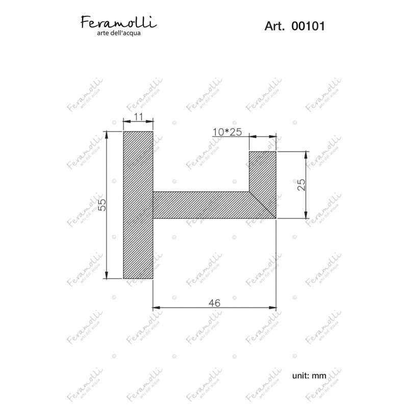 Крючок черный Feramolli BL101