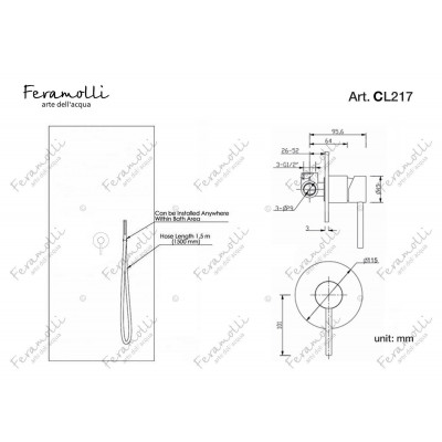Комплект для душа хром Feramolli CL217