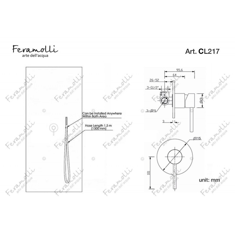 Комплект для душа хром Feramolli CL217